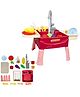 VikriDA 23Pcs Play Kitchen Sink with Running Water | Electronic Dishwasher & Working Faucet Toy Set  Includes Fruits, Vegetables & Dishes for Interactive Role Play  Multicolor