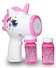 VikriDA Automatic Bubble Blower with LED Lights  Includes Batteries and 2 Leak-Proof Bubble Solution Bottles  Pink