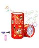 Vikrida Fireworks Bubble Maker Machine with Light & Music - 1 Bubble Solution Bottle - for Indoor Outdoor Birthday Party Celebration