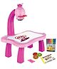 VikriDA Painting Toy Fun Learning Desk Set, Multi-Function Kids Electric Projector Lamp, Children Educational Development Drawing Toy Set (Pink)