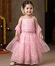 Babyhug Woven Sleeveless Mesh Choli Lehenga Set Dupatta Embroidery & Sequin Detailing - Pink