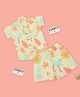 A Toddler Thing Mulmul Cotton Woven Half Sleeves Beach Theme Printed Coordinating Shirt & Shorts Set - Multi Colour