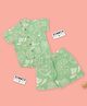 A Toddler Thing Mulmul Cotton Woven Half Sleeves Leaves Printed Coordinating Shirt & Shorts Set - Leaf Green