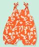 A Toddler Thing Mulmul Cotton Knit Sleeveless Abstract Printed Romper - Orange