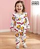 Babyhug Disney Single Jersey Knit Full Sleeves Co-ord Night Suit With Minnie Mouse Print - White