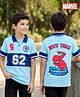 Pine Kids Marvel 100% Cotton Knit Half Sleeves Cut & Sew Polo T-Shirt With Front & Back Spiderman Graphics - Blue