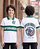 Honeyhap Marvel Single Jersey Knit Half Sleeves Cut & Sew Polo T-Shirt with Front & Back Captain America Graphic - White