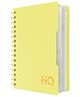 HQ Single Subject Spiral/Wiro Bound Notebook, A5- 14.8x21cm, Single Line, 160 Pages, Saturn Yellow, Wirobound for office and personal use by Navneet