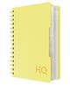 HQ Single Subject Spiral/Wiro Bound Notebook, A6- 10.5x14.8cm, Single Line, 160 Pages, Saturn Yellow, Wirobound for office and personal use by Navneet