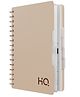 HQ Five Subject Spiral/Wiro Bound Notebook, A5- 14.8x21cm, Single Line, 300 Pages, Dessert Beige, Wirobound for office and personal use by Navneet