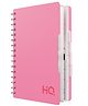 HQ Five Subject Spiral/Wiro Bound Notebook, A5- 14.8x21cm, Single Line, 300 Pages, Coral Pink, Wirobound for office and personal use by Navneet