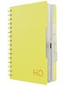 HQ Five Subject Spiral/Wiro Bound Notebook, A5- 14.8x21cm, Single Line, 300 Pages, Saturn Yellow, Wirobound for office and personal use by Navneet