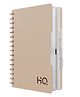 HQ Five Subject Spiral/Wiro Bound Notebook, B5- 17.6x25cm, Single Line, 300 Pages, Dessert Beige, Wirobound for office and personal use by Navneet