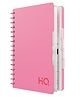 HQ Five Subject Spiral/Wiro Bound Notebook, B5- 17.6x25cm, Single Line, 300 Pages, Coral Pink, Wirobound for office and personal use by Navneet