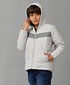 Under Fourteen Only Full Sleeves Colour Blocked Padded Light Winter Hooded Jacket - Grey