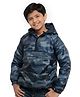 Under Fourteen Only Full Sleeves Camouflage Printed Light Winter Hooded Jacket - Blue Camouflage