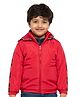 Under Fourteen Only Full Sleeves Camouflage Printed Inner Lining Detailed Light Winter Hooded Jacket - Red