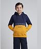 Under Fourteen Only Full Sleeves Colour Blocked Typography Printed Light Winter Hoodie - Yellow