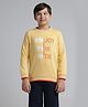 Under Fourteen Only Full Sleeves Typography Printed Light Winter Sweatshirt - Yellow