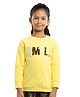 Under Fourteen Only Full Sleeves Sequins Embellished Smile Text Designed Light Winter Sweatshirt - Yellow