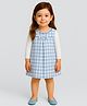 ShopperTree Cotton Blend Woven Checked Dress - Sky Blue