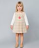 ShopperTree Cotton Blend Woven Checked Dress - Brown