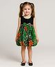 ShopperTree Georgette Woven Sleeveless Bow Applique Detailed Floral Printed Dress - Multi Colour