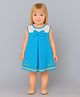 ShopperTree Cotton Knit Sleeveless Bow Applique Detailed Dress - Sky Blue