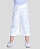 Cutiekins Lycra Woven Frill Detailed Capris - White