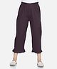 Cutiekins Cotton Woven Solid Frill Detailed Mid Rise Capri - Purple