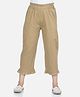 Cutiekins Cotton Woven Solid Mid Rise Capri - Beige
