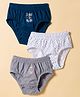 Tango Single Jersey Knit Panties with Sports Print Pack of 3 - Grey White & Navy Blue