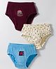 Tango Single Jersey Knit Panties with Vehicle Print Pack of 3 - Cream Blue & Maroon