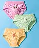 Tango Single Jersey Knit Panties with Text & Star Print Pack of 3 - Yellow Pink & Green