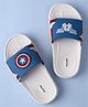 Pine Kids Marvel Slip On Flip Flops with Captain America Applique - Blue & White