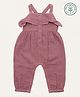 furr balls 100% Organic Cotton Woven Sleeveless Solid Jumpsuit - Purple