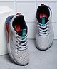 ABROS Colour Blocked Mesh Detailed Lace Up Shoes - Navy Blue & Grey