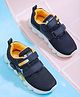 ABROS Colour Blocked Mesh Detailed Velcro Closure Shoes - Navy Blue & Mustard