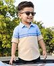 Babyhug Cotton Woven Full Sleeve Colour Block Solid Shirt- Blue & Beige