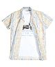 CAVIO Cotton Woven Half Sleeves Abstract Printed Shirt & Tee Set - Lemon & Blue