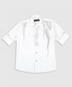 CAVIO Cotton Woven Full Sleeves Stones Embellished Shirt With Tie - White
