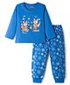 Babyhug Cotton Knit Full Sleeves Night Suit With Fox Print - Blue