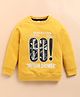giniekids Sinker Knit Full Sleeves Go Meteor Shower Text Printed Light Winter Sweatshirt - Mustard