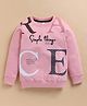 giniekids Sinker Knit Full Sleeves Simple Things Text Printed Light Winter Sweatshirt - Dusty Pink