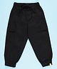 Kiddopanti Cotton Woven Solid  Cargo Joggers - Black