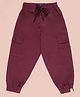 Kiddopanti Cotton Woven Solid  Cargo Joggers - Maroon