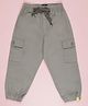 Kiddopanti Cotton Woven Solid  Cargo Joggers - Light Green