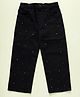 Kiddopanti Denim Woven Rhinestones Embellished Jeans - Black
