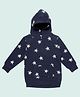 Nino Bambino Organic Cotton Knit Full Sleeves Star Printed Light Winter Hoodie - Blue