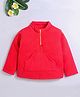 Nino Bambino Fleece Knit Full Sleeves Solid Light Winter Sweatshirt - Red